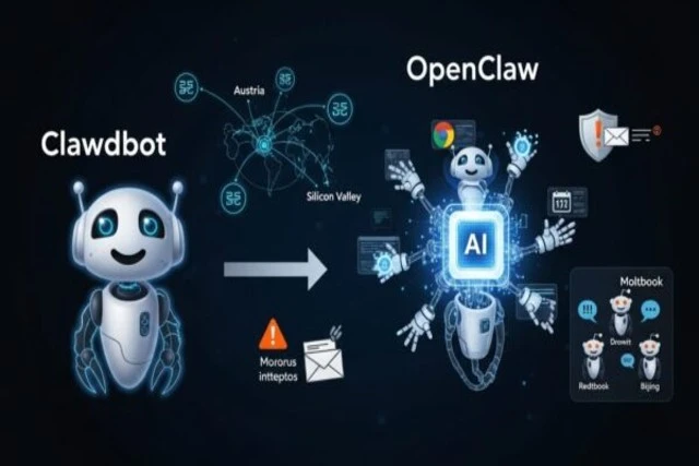 Illustration of Clawdbot and OpenClaw as autonomous AI assistants highlighting security and infosec risks