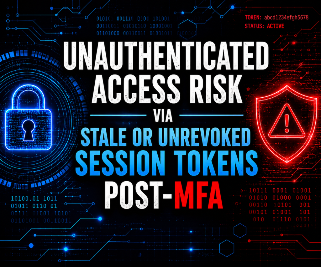 unauthenticated access risk via stale or unrevoked session tokens post mfa